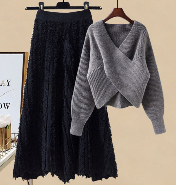 jinran Women&#39;s Knitting Solid Color Pullovers Long Sleeve Sweater Or Slim Skirt Or Suit Autumn Winter Casual Simplicity Dress New