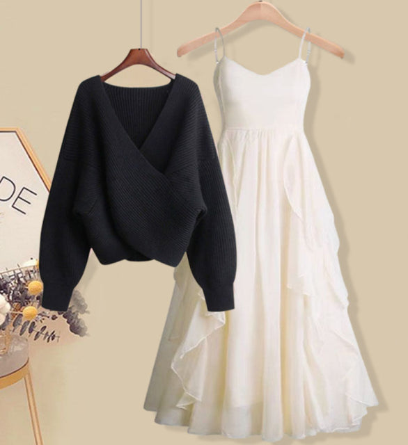 jinran Women&#39;s Knitting Solid Color Pullovers Long Sleeve Sweater Or Slim Skirt Or Suit Autumn Winter Casual Simplicity Dress New