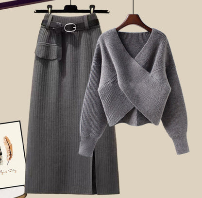 jinran Women&#39;s Knitting Solid Color Pullovers Long Sleeve Sweater Or Slim Skirt Or Suit Autumn Winter Casual Simplicity Dress New