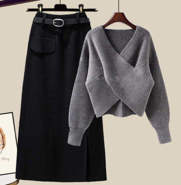 jinran Women&#39;s Knitting Solid Color Pullovers Long Sleeve Sweater Or Slim Skirt Or Suit Autumn Winter Casual Simplicity Dress New