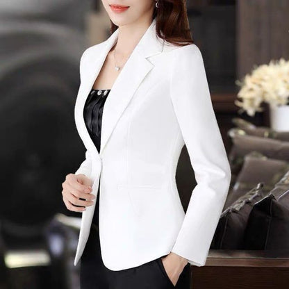 jinran 2022 spring and Autumn New Korean Mini suit women&#39;s long sleeve short slim casual temperament White Mini suit