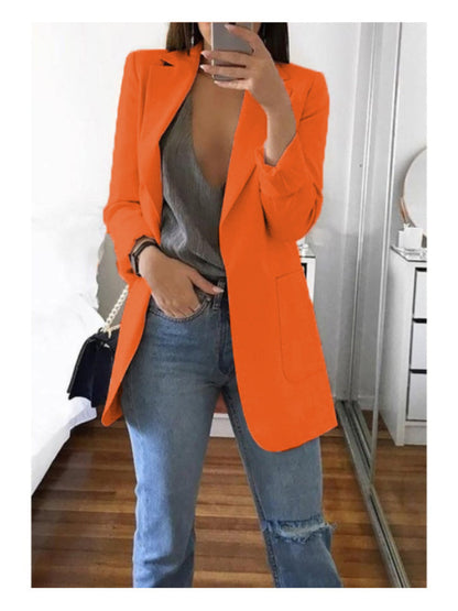 jinran Spring New Ladies OL Professional Office Lapel Cardigan Temperament Suit Jacket Casual Jacket Blazer Women  Office Lady