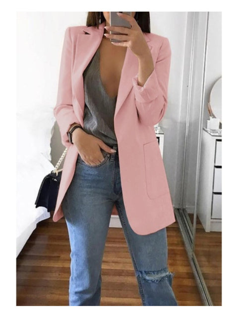 jinran Spring New Ladies OL Professional Office Lapel Cardigan Temperament Suit Jacket Casual Jacket Blazer Women  Office Lady