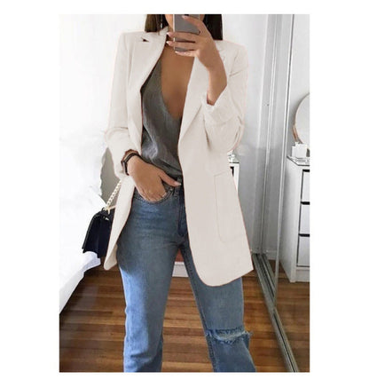 jinran Spring New Ladies OL Professional Office Lapel Cardigan Temperament Suit Jacket Casual Jacket Blazer Women  Office Lady