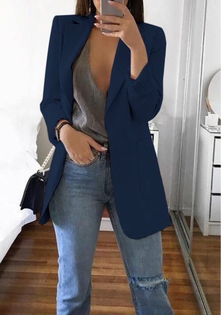 jinran Spring New Ladies OL Professional Office Lapel Cardigan Temperament Suit Jacket Casual Jacket Blazer Women  Office Lady