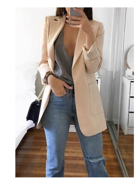 jinran Spring New Ladies OL Professional Office Lapel Cardigan Temperament Suit Jacket Casual Jacket Blazer Women  Office Lady