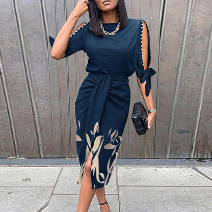 jinran Women&#39;s Summer Sexy Dress Hollow Out Long-sleeve Bodycon Waist Party Dress 2022 Woman Casual Fashion V-neck Party Dresses