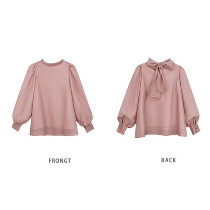 jinran Loose Chiffon Women Blouse Spring/Summer 2022 New Lantern Long Sleeve Bow Shirt Women&#39;s Blusas Mujer Elegant Organza Shirt 152i