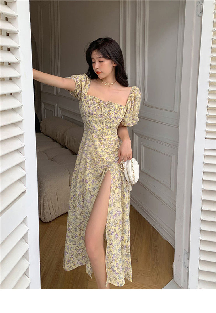 jinran Women&#39;s Summer Floral Print Casual Midi Dress Short Sleeve Elegant Sexy Party Beach Maxi Vestidos Female Fashion Prom Clothes