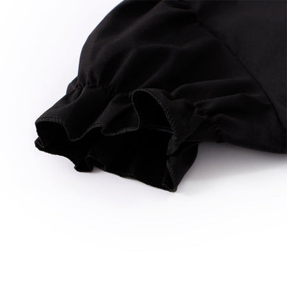 jinran Women&#39;s Maid Dress Kawaii Lolita Outfit French Milkmaid Costume Cosplay Bandage Sexy Waitress Dress Puff Sleeve Uniform