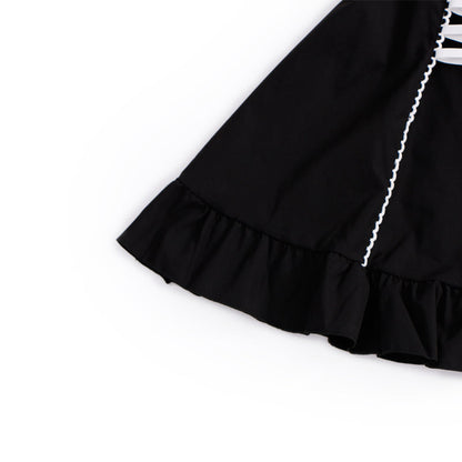 jinran Women&#39;s Maid Dress Kawaii Lolita Outfit French Milkmaid Costume Cosplay Bandage Sexy Waitress Dress Puff Sleeve Uniform