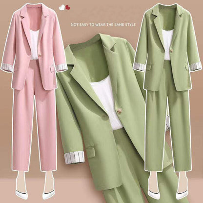 jinran 2022 spring new Korean elegant women&#39;s suit female blazer leisure pants Tweed suit jacket three piece jacket pants set