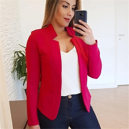 jinran Women Thin White Blazers Spring 2022 Female Summer Blazer Long Sleeve Open Stitch OL Womens Slim Coats Femme Ladies Black Tops