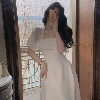 jinran Women&#39;s Summer Elegant Casual Halter Midi White Dress Short Sleeve A-Line Party Black Vestidos Female Fashion Evening Clothes