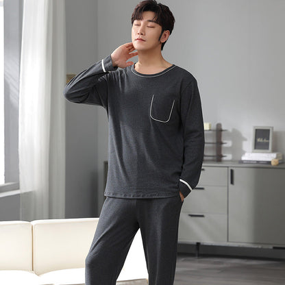 jinran New Spring Men Pajamas Long Sleeve Male Pajama Set Men Pure Full Cotton Pajamas For Men Sleepwear Suit homewear 4XL