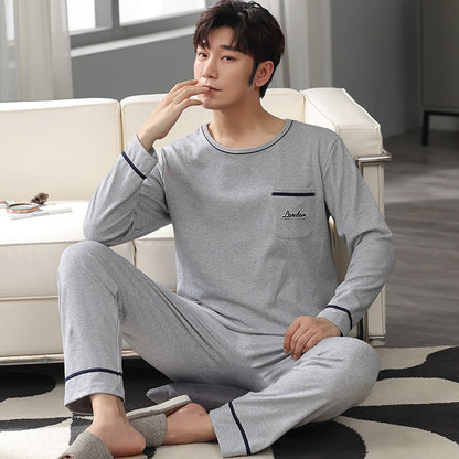 jinran New Spring Men Pajamas Long Sleeve Male Pajama Set Men Pure Full Cotton Pajamas For Men Sleepwear Suit homewear 4XL