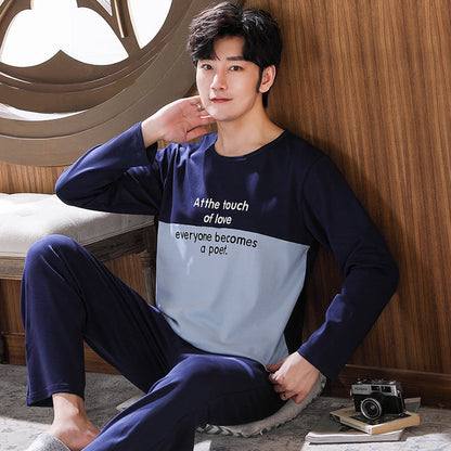 jinran New Spring Men Pajamas Long Sleeve Male Pajama Set Men Pure Full Cotton Pajamas For Men Sleepwear Suit homewear 4XL