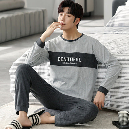 jinran New Spring Men Pajamas Long Sleeve Male Pajama Set Men Pure Full Cotton Pajamas For Men Sleepwear Suit homewear 4XL