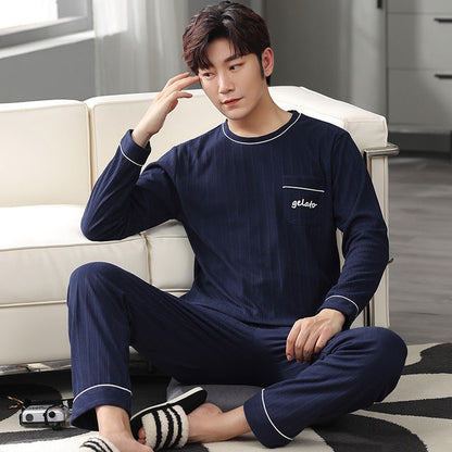 jinran New Spring Men Pajamas Long Sleeve Male Pajama Set Men Pure Full Cotton Pajamas For Men Sleepwear Suit homewear 4XL