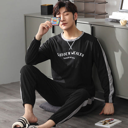 jinran New Spring Men Pajamas Long Sleeve Male Pajama Set Men Pure Full Cotton Pajamas For Men Sleepwear Suit homewear 4XL