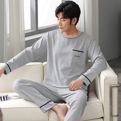 jinran New Spring Men Pajamas Long Sleeve Male Pajama Set Men Pure Full Cotton Pajamas For Men Sleepwear Suit homewear 4XL