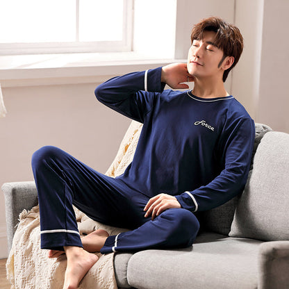 jinran New Spring Men Pajamas Long Sleeve Male Pajama Set Men Pure Full Cotton Pajamas For Men Sleepwear Suit homewear 4XL