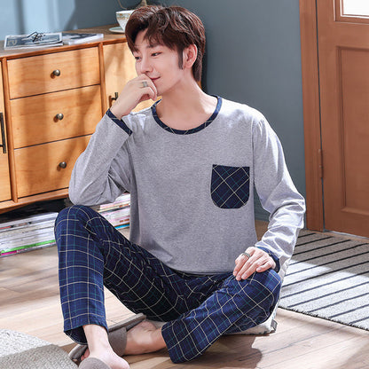 jinran New Spring Men Pajamas Long Sleeve Male Pajama Set Men Pure Full Cotton Pajamas For Men Sleepwear Suit homewear 4XL