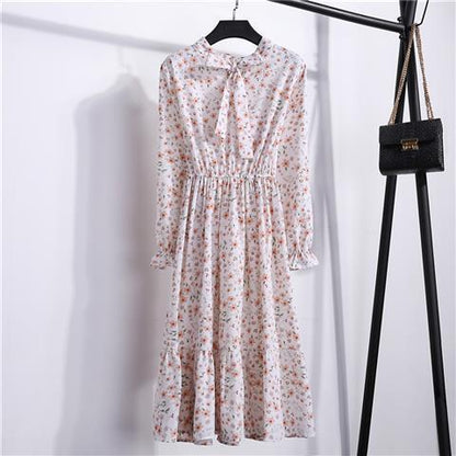 jinran new2022 women&#39;s casual chiffon dress  hot springsummer sleeve lotus leaf collar dress