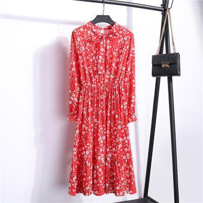 jinran new2022 women&#39;s casual chiffon dress  hot springsummer sleeve lotus leaf collar dress