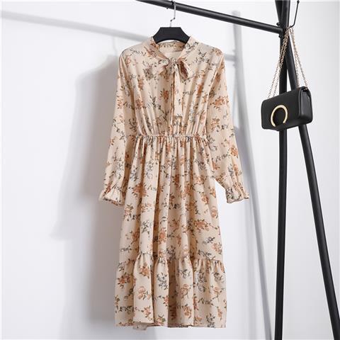 jinran new2022 women&#39;s casual chiffon dress  hot springsummer sleeve lotus leaf collar dress