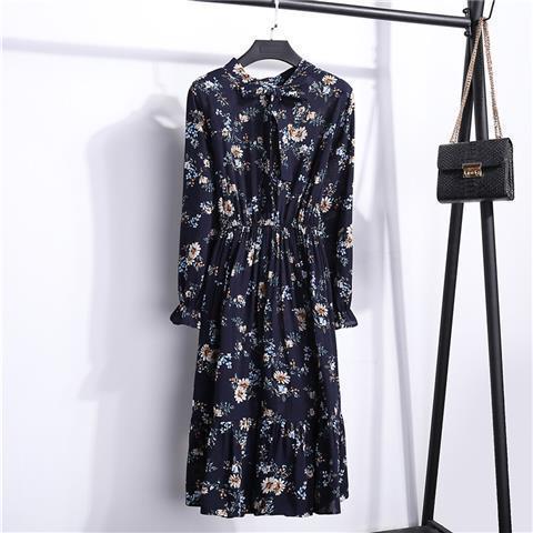 jinran new2022 women&#39;s casual chiffon dress  hot springsummer sleeve lotus leaf collar dress