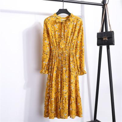 jinran new2022 women&#39;s casual chiffon dress  hot springsummer sleeve lotus leaf collar dress