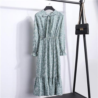 jinran new2022 women&#39;s casual chiffon dress  hot springsummer sleeve lotus leaf collar dress