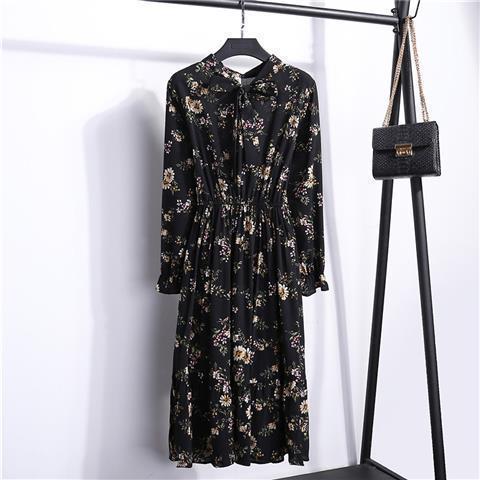 jinran new2022 women&#39;s casual chiffon dress  hot springsummer sleeve lotus leaf collar dress