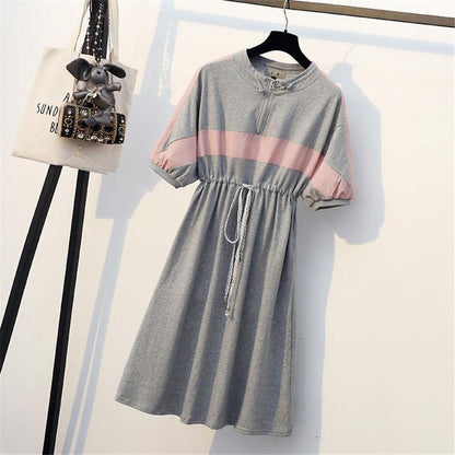 jinran new2022 women&#39;s casual chiffon dress  hot springsummer sleeve lotus leaf collar dress